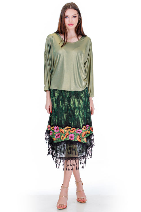 Fusta jerse pictat  Liza Panait Liza Panait Online Boutique